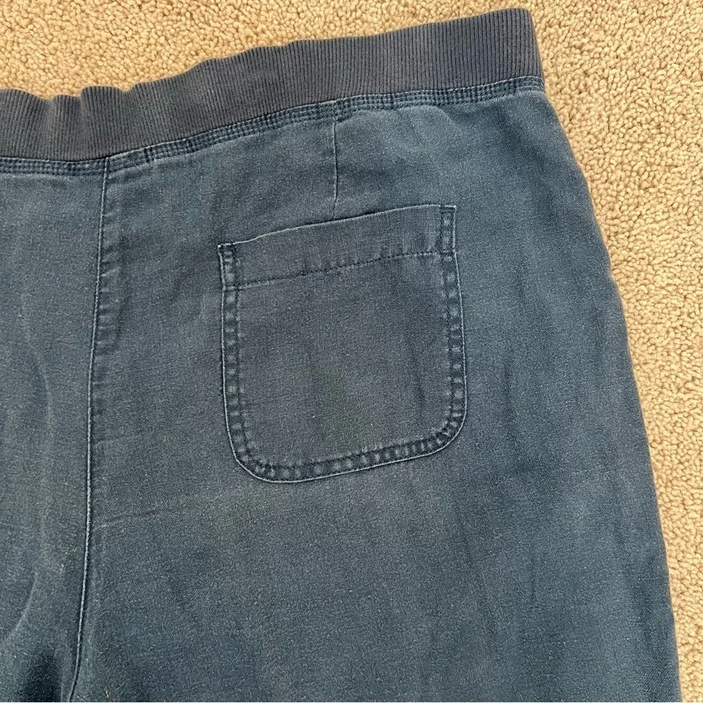 J Jill Pure Jill 100% Linen Wide Leg Blue Pants size large